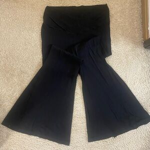 aerie Black Wide-Leg High-Rise Pants